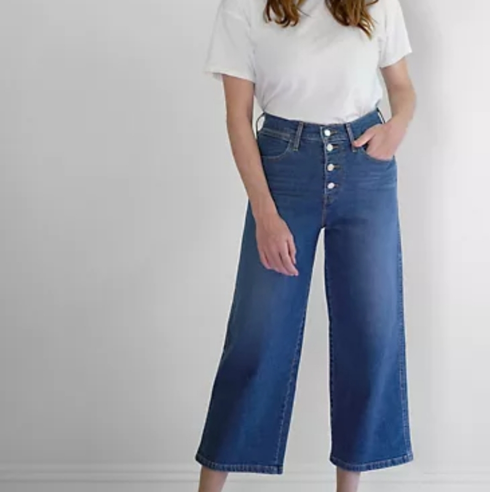 Levi's Mile High Crop Wide Leg Jeans 6 28/25 NWT
